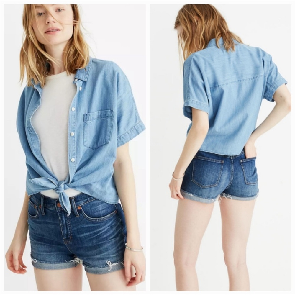 NWT High-Rise Denim Shorts in Glenoaks Wash: Cutoff Edition - Madewell